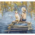Набор для вышивания крестом "Gone Fishing" 27,5x24,5 RTOM998