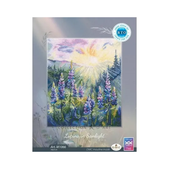 Наборы для вышивания крестиком "Люпины на солнце" 19x23 RTOM1066
