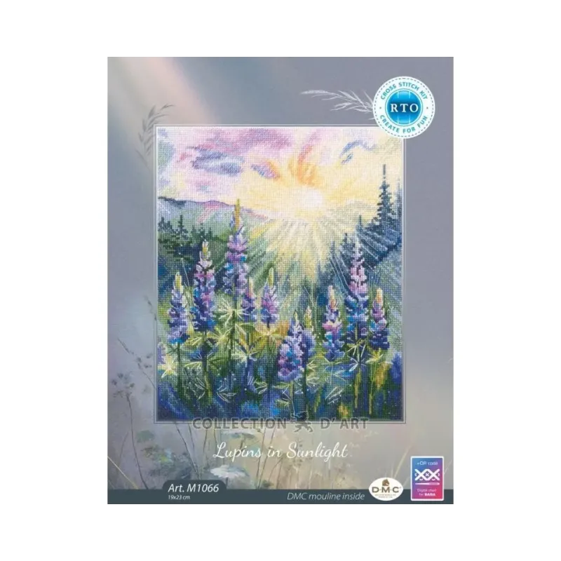 Наборы для вышивания крестиком "Люпины на солнце" 19x23 RTOM1066