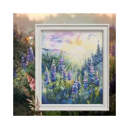 Kryželiu siuvinėjimo rinkiniai "Vilkdalgiai saulėkaitoje" 19x23 RTOM1066