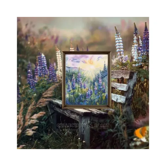 Наборы для вышивания крестиком "Люпины на солнце" 19x23 RTOM1066