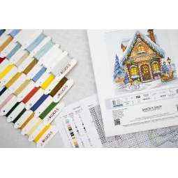 Cross Stitch Kit. "Santa’s Shop" 25x25cm SB1435