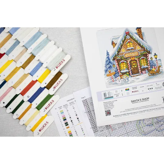 Cross Stitch Kit. "Santa’s Shop" 25x25cm SB1435