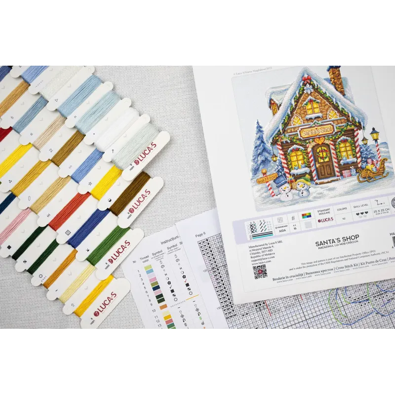 Cross Stitch Kit. "Santa’s Shop" 25x25cm SB1435