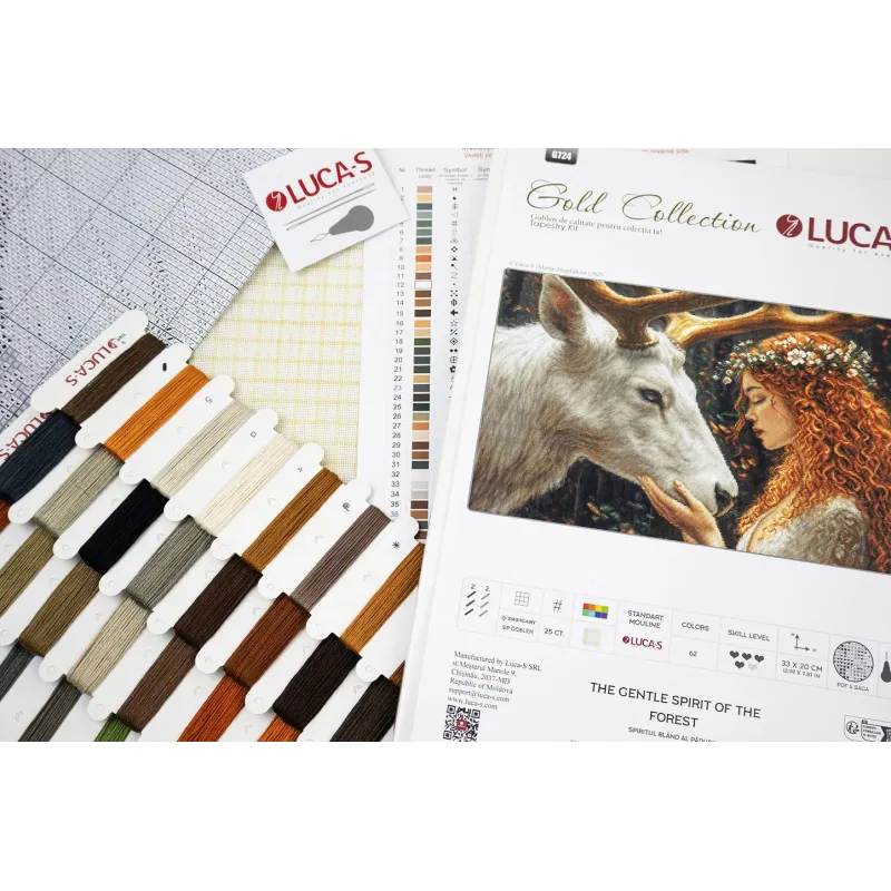 Kryželiu siuvinėjimo rinkinys. „Švelni miško dvasia“ 33 x 20 cm SG724