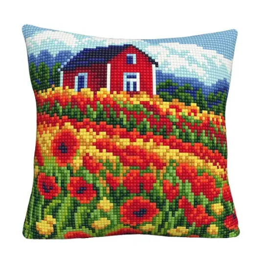Kit coussin Champ de coquelicots 40x40 CDA5506