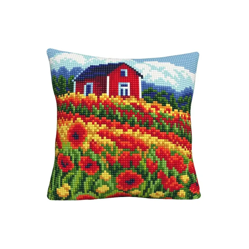Kit coussin Champ de coquelicots 40x40 CDA5506
