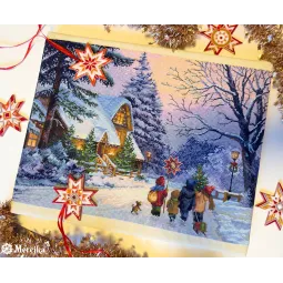 Siuvinėjimo kryželiu rinkinys "Carol of the Bells" 30x41 cm SK289