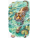 Cross stitch kit "Tiger of the Turquoise Lotus Pond" 17.94 x 31.43 cm AVA-P014