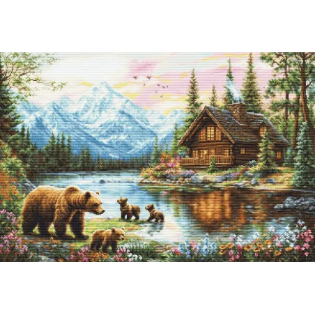 Cross Stitch Kit. "Cubs’ Adventure" 52 x 35 cm SB726