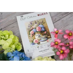 Kit de point de croix. "Nostalgie Florale" 32 x 36 cm SB725