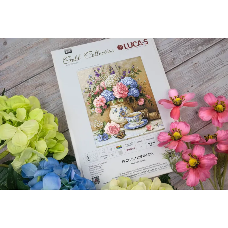 Cross Stitch Kit. "Floral Nostalgia" 32 x 36 cm SB725