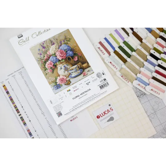 Cross Stitch Kit. "Floral Nostalgia" 32 x 36 cm SB725