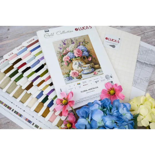 Cross Stitch Kit. "Floral Nostalgia" 32 x 36 cm SB725