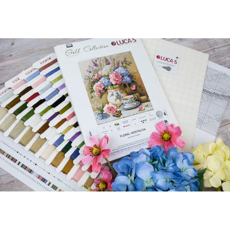 Cross Stitch Kit. "Floral Nostalgia" 32 x 36 cm SB725
