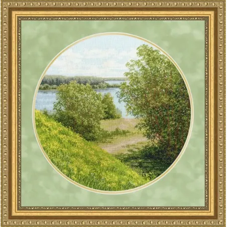 Kit point de croix "Sur les collines ensoleillées" 31,7x31,7 cm S/VM045