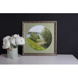 Kit point de croix "Sur les collines ensoleillées" 31,7x31,7 cm S/VM045