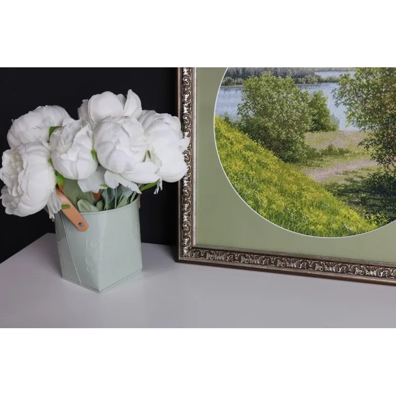 Kreuzstich-Set "Auf sonnigen Hügeln" 31,7x31,7 cm S/VM045