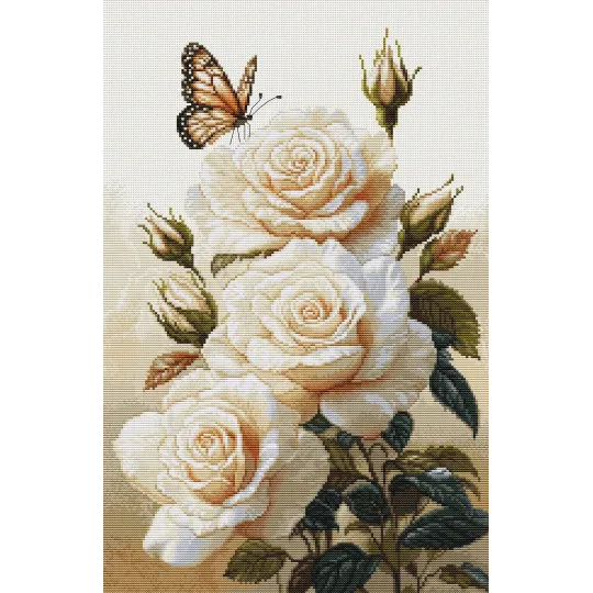 Kit de point de croix. "Le Parfum des Roses" 25 x 39 cm SB7056