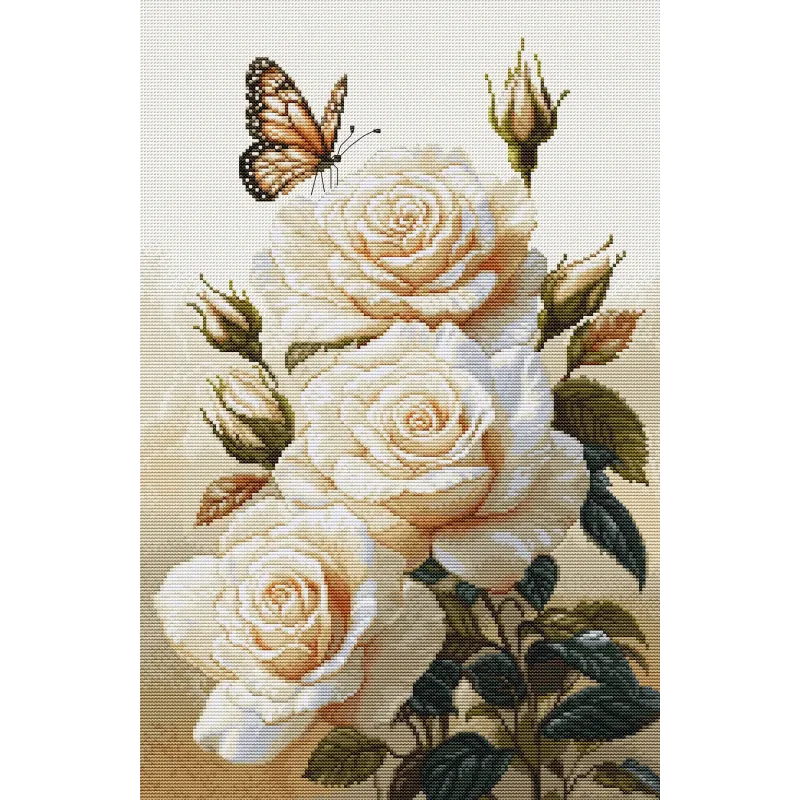 Kit de point de croix. "Le Parfum des Roses" 25 x 39 cm SB7056
