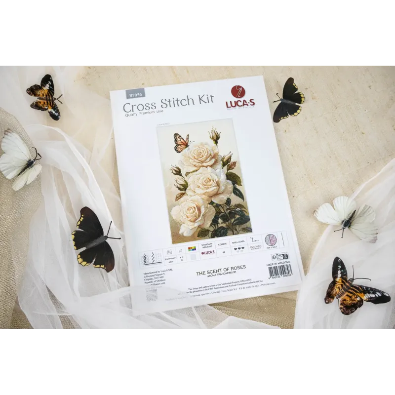 Kit de point de croix. "Le Parfum des Roses" 25 x 39 cm SB7056