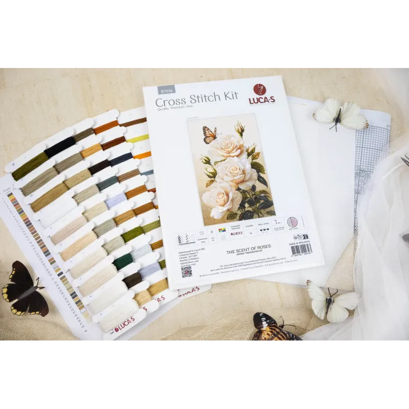 Kryželiu siuvinėjimo rinkinys. "Rožių kvapas" 25 x 39 cm SB7056
