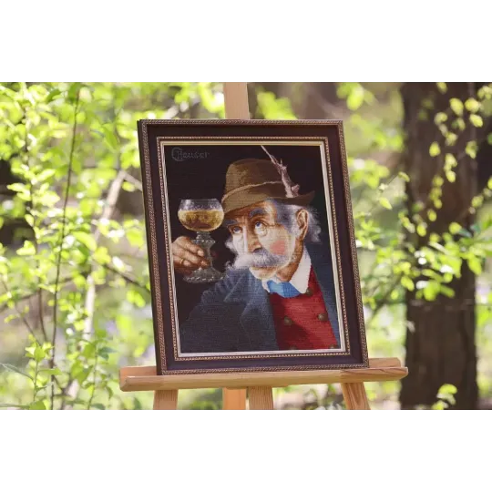 Kreuzstichset "Weinkenner" 31.5x41 cm S/MK114