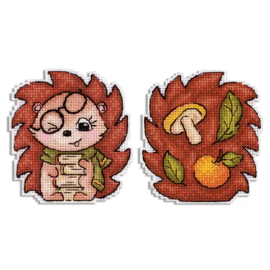 Cross stitch kit "Mischievous hedgehog" 10x9 cm SR-894