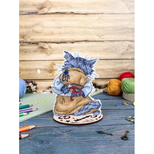 Kreuzstich-Set "Kater Basilio" 14x10 cm SR-1180