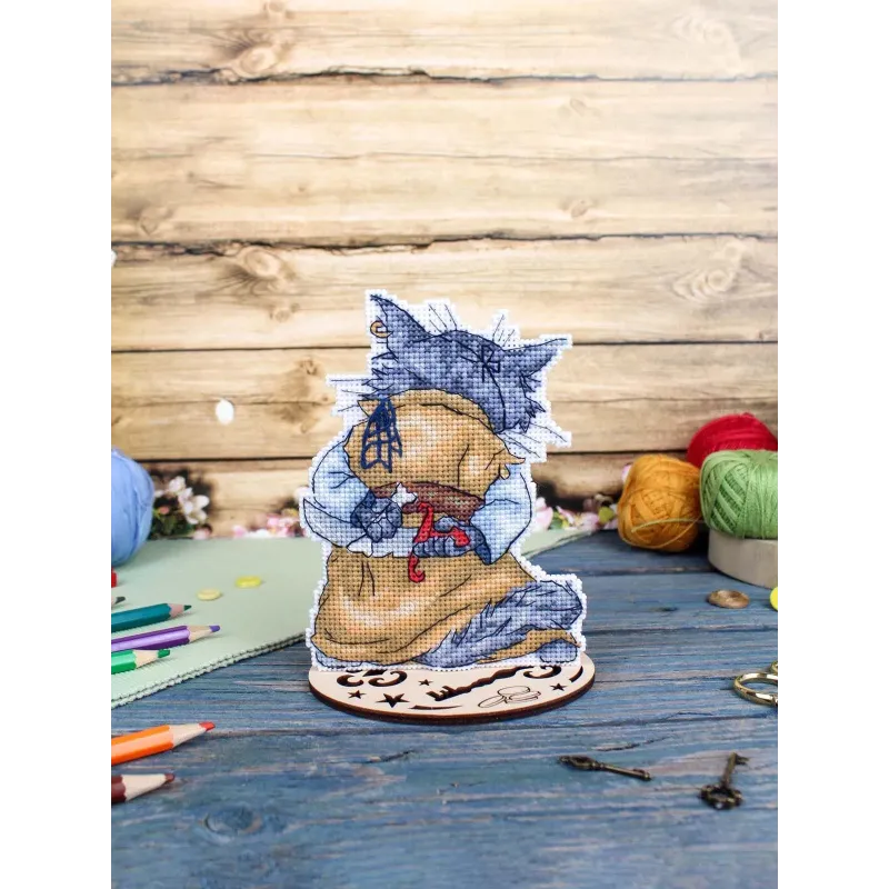 Kreuzstich-Set "Kater Basilio" 14x10 cm SR-1180