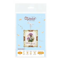 Cross-stich on wooden base "Miniature. Valerian" 13x11 cm SO-141