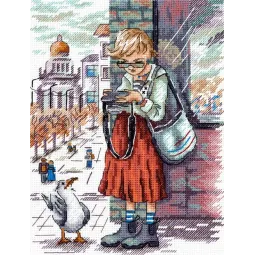 Cross stitch kit "A good shot" 19x14 cm SNV-959