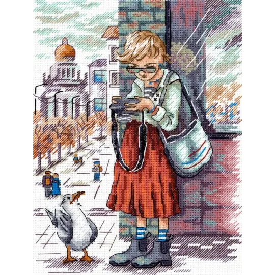 Cross stitch kit "A good shot" 19x14 cm SNV-959