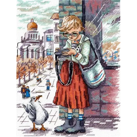 Cross stitch kit "A good shot" 19x14 cm SNV-959