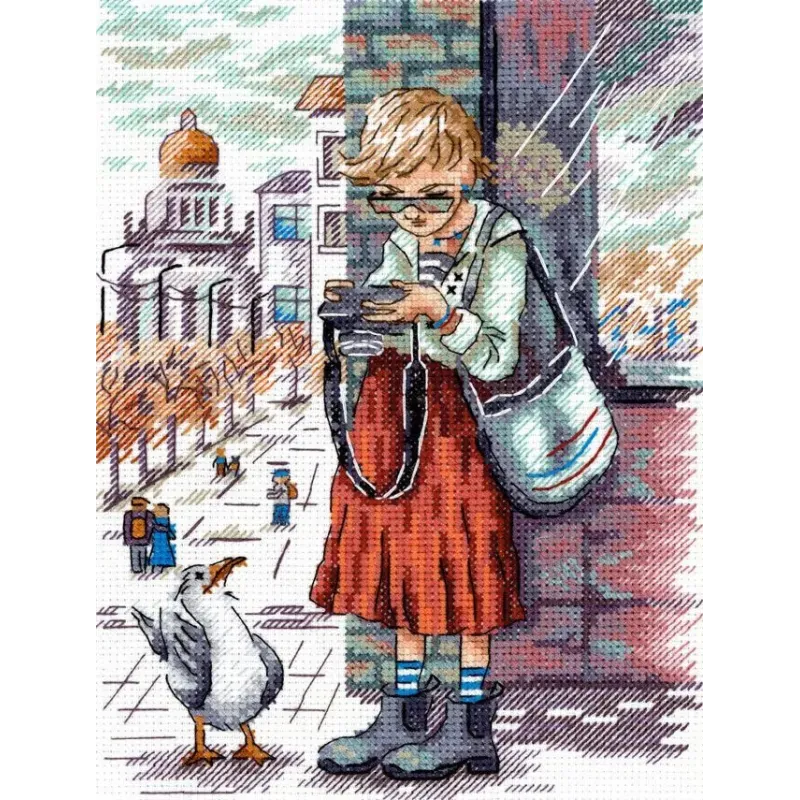 Cross stitch kit "A good shot" 19x14 cm SNV-959