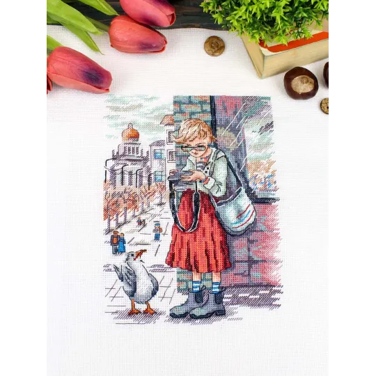 Cross stitch kit "A good shot" 19x14 cm SNV-959