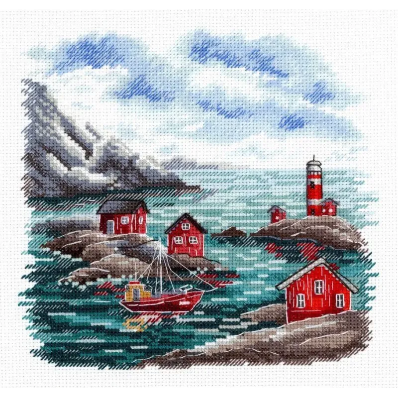 Cross stitch kit "Scandinavian Coast" 16x16 cm SNV-953