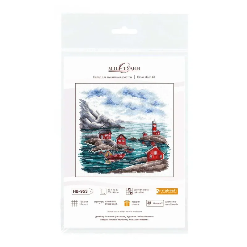 Cross stitch kit "Scandinavian Coast" 16x16 cm SNV-953
