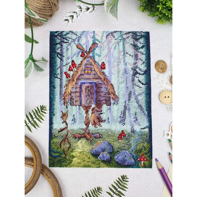 Kreuzstich-Set "Eine ungewöhnliche Hütte" 20x15 cm SNV-927