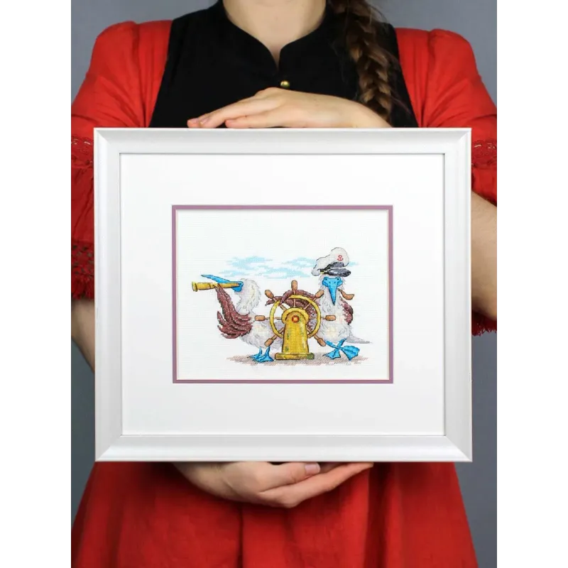 Ristin-kryžiaus siuvinėjimo rinkinys "Tiesiai į priekį" 12x17 cm SNV-899