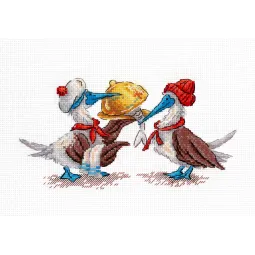 Cross stitch kit "Fish lunch" 9x17 cm SNV-898