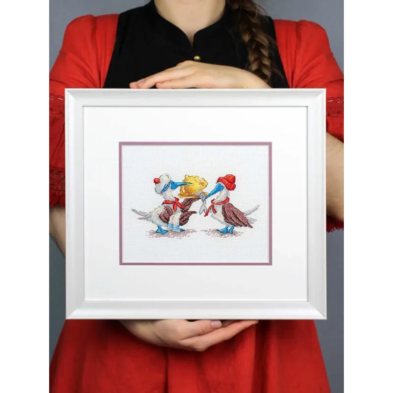 Cross stitch kit "Fish lunch" 9x17 cm SNV-898