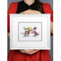 Cross stitch kit "Fish lunch" 9x17 cm SNV-898