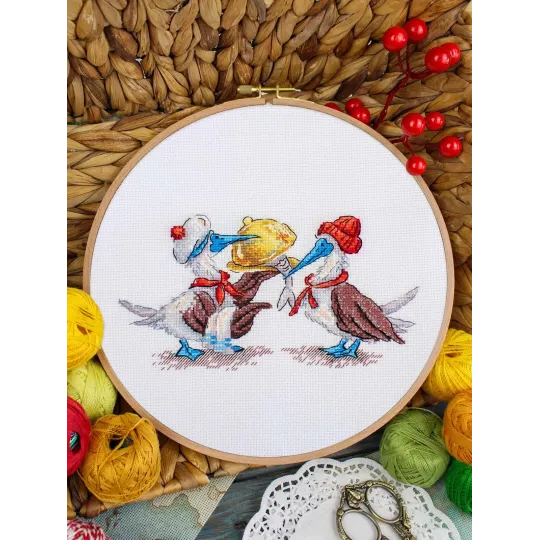 Kreuzstich-Set "Fisch-Mittagessen" 9x17 cm SNV-898