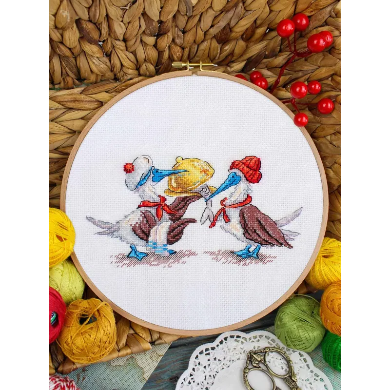 Cross stitch kit "Fish lunch" 9x17 cm SNV-898