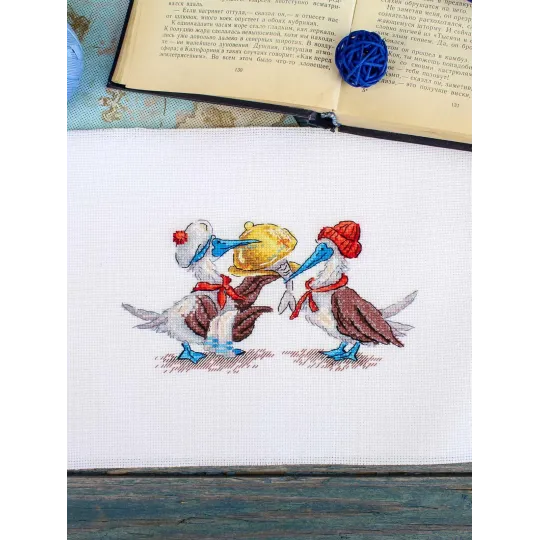 Kreuzstich-Set "Fisch-Mittagessen" 9x17 cm SNV-898