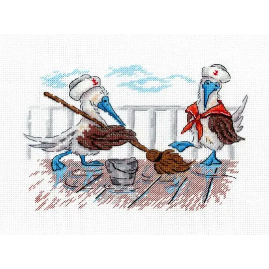 Cross stitch kit "Let's clean up" 12x17 cm SNV-897