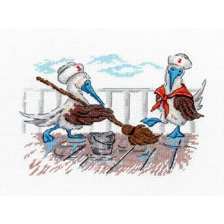 Kit de point de croix "Faisons le ménage" SNV-897