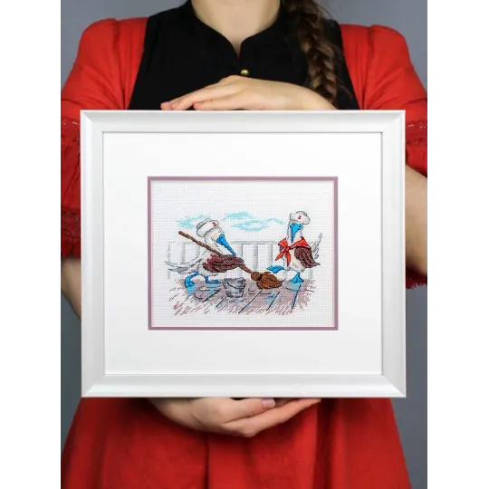 Cross stitch kit "Let's clean up" 12x17 cm SNV-897