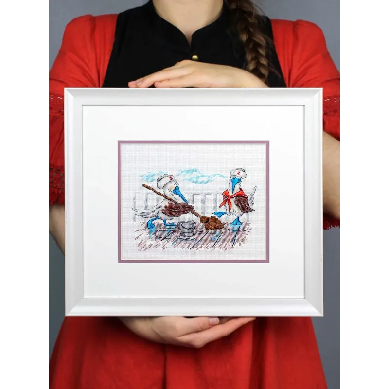 Cross stitch kit "Let's clean up" 12x17 cm SNV-897